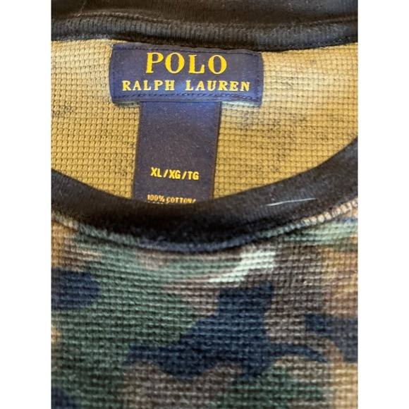 Polo Ralph Lauren Mens Camo Waffle Knit Long Sleeve T-Shirt - Picture 4 of 7